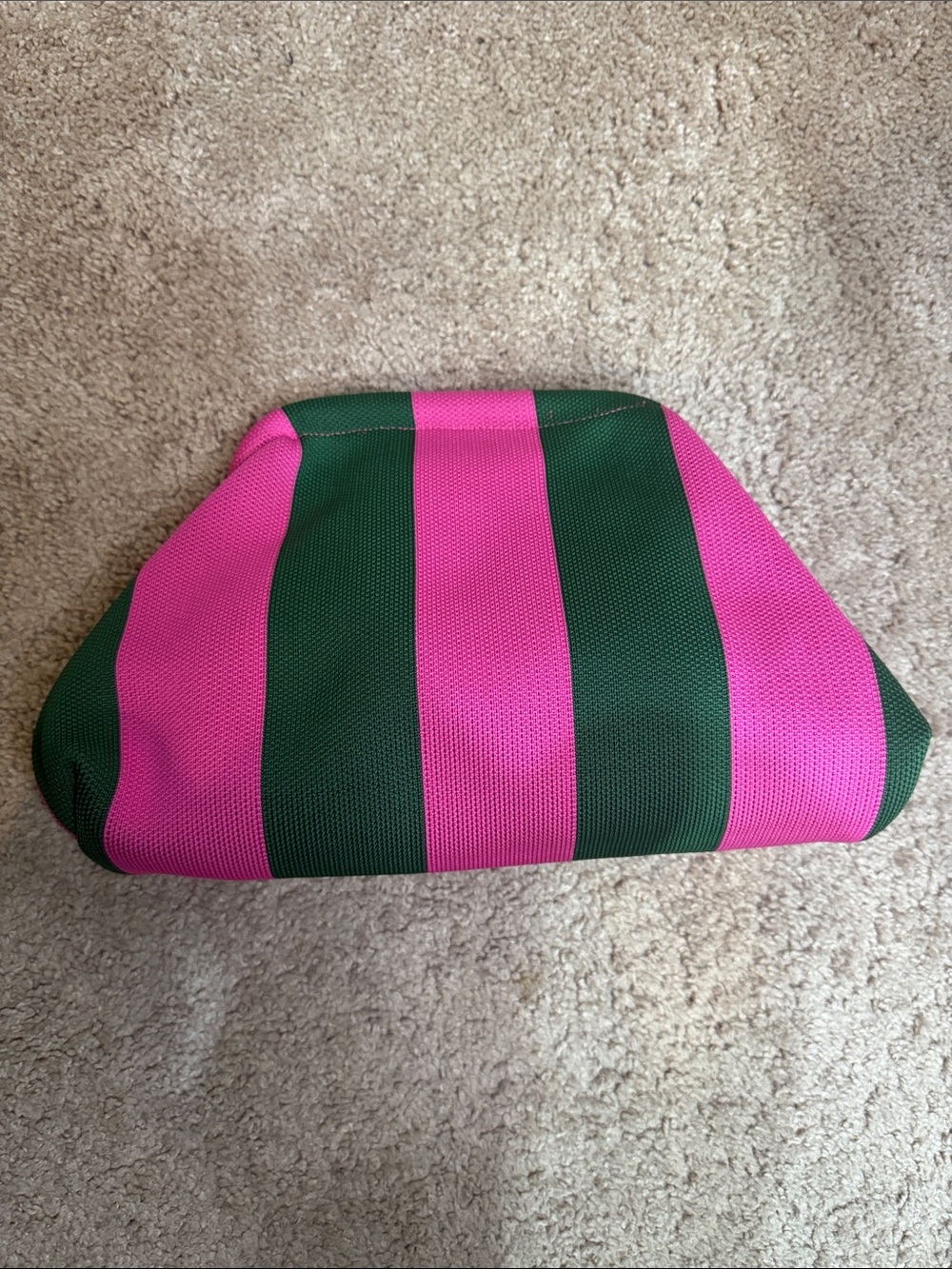 Striped Pink and Green Women’s Clutch Bag